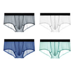4 Pack Men's Moisture-Wicking Ice Silk Breathable Stretch Fit Trunks