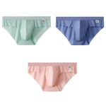 3 Pack Men's Ultra-Thin Breathable Ribbed Ice Silk Briefs