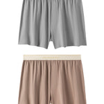 2 Pack Men's Solid Color Seamless Comfort Mid-Rise Home Shorts
