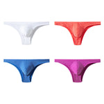 4 Pack Men's Sexy Low-Rise Durable Stretch Skin-Friendly Thongs