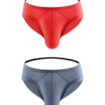 2 Pack Men's Low Rise Back Hollow 3D U-convex Large Pouch T-Back Briefs