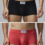 2 Pack Men's Low-Rise Solid Breathable Cotton Trunks
