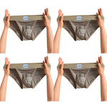 4 Pack Men's Seamless Anti-Odor Stay-Put Fit Cooling Airflow Bikinis