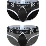 2 Pack Men's Sexy Mesh Front Opening Sponge Coaster Briefs