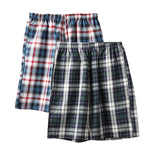2 Pack Men's Mid-Rise & Loose Fit Plaid Cotton Lounge Pants