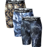 3 Pack Men's Stretchy for Outdoor Quick-Dry Compression Activewear Tights