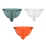 3 Pack Men's Low-Rise Striped Camisole Briefs with Raised Pockets