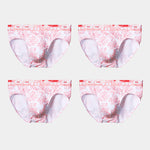 4 Pack Men's Antibacterial Cotton Breathable with Trendy Print Briefs