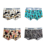 4 Pack Men's Ice Silk Bold Prints Lightweight & Airy Mid-Rise Trunks