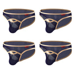 4 Pack Men's Airy Mesh Design Low-Rise Contoured Pouch Briefs