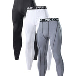 3 Pack Men's Quick-Dry Compression Breathable Activewear Tights