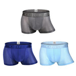 Men's Mesh Thin Ice Silk High-Stretch Comfy Waistband Trunks