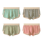 4 Pack Men's Striped Pure Cotton Breathable Loose-Fit Comfortable Trunks