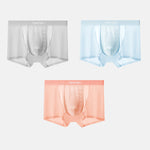 3 Pack Men's Seamless Breathable Mid-Rise Antibacterial Crotch Trunks