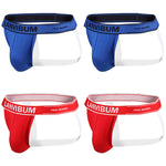 4 Pack Men's Mid-Rise Sexy Comfortable Cotton Jockstrap