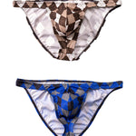 Men's Rhombus Check Pattern Pouch Briefs