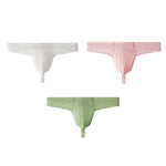 3 Pack Men's Solid Color Seamless Comfort Quick-Dry Breathable Thongs
