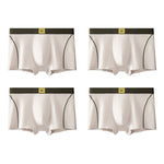 4 Pack Men's Soft Ribbed Textured Antibacterial & Breathable Trunks