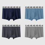 4 Pack Men's 10A Antibacterial Cotton Trunks with Oyster Massage Pouch