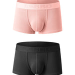 2 Pack Men's Single-Layer U-Pouch Ribbed Sweat-Absorbing Breathable Trunks