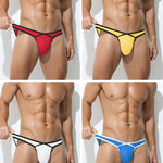 4 Pack Men's Low-Rise Sexy Narrow-Band Cooling U-Convex Breathable Comfortable Thong