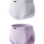 2 Pack Men's Sport with Detachable Pouch Quick-Dry Mesh Side Vent Boxers Briefs