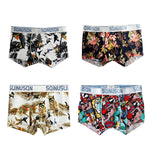 4 Pack Men's Ice Silk Bold Prints Lightweight & Airy Mid-Rise Trunks