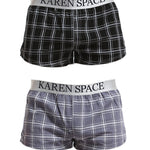 2 Pack Men's Thin & Breathable for Home & Sleep Plaid Boxers