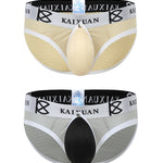2 Pack Men's Sexy Mesh Front Opening Sponge Coaster Briefs