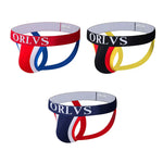 3 Pack Men's U-Pouch Striped Sexy Jockstraps
