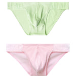 2 Pack Men's Low-Rise High-Cut Ribbed Cotton Bikini