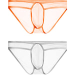 2 Pack Men's Ice Silk Breathable Sexy Low-Rise Anti-Odor Briefs