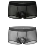 2 Pack Men's Ice Silk Separated Pouch Breathable Stretch Fit Trunks