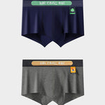 2 Pack Men's Ultra-Soft Cotton Mid-Rise Breathable Printed Trunks