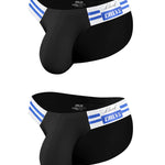 2-pack Men's High-cut Cotton Navy Striped Stretch Briefs