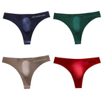 4-pack Men's Sexy Solid Color Letter Seamless Thong