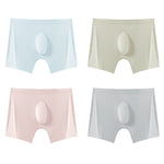 4 Pack Men's Seamless Ice Silk Quick-Dry U-Pouch Cooling Touch Boxer Briefs