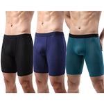 3 Pack Men’s Anti-chafing Mesh Long Boxer Briefs