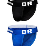2 Pack Men's Sexy Transparent Seamless Mesh Solid Color Breathable Trunks & Bikini