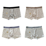 4 Pack Men's 3D Pouch 10A Antibacterial Camellia Scent Breathable Briefs & Trunks