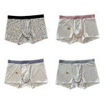 4 Pack Men's 3D Pouch 10A Antibacterial Camellia Scent Breathable Briefs & Trunks