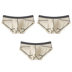 3 Pack Men's Semi-Transparent Comfortable Soft Skin-Friendly Minimalist Briefs