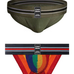 2 Pack Men's High-Stretch Rainbow Sports Comfort Bikini