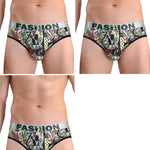 3 Pack Men's Cartoon Modal Printed Briefs And Trunks