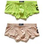 2-pack Men's Solid Color Comfortable Button-down Trunks