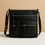 Convertible anti-theft leather shoulder bag with pockets for women | Brielle