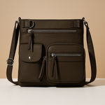 Convertible anti-theft leather shoulder bag with pockets for women | Brielle