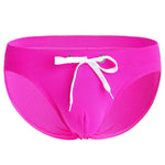Mens U Convex Pouch Drawstring Solid Swimming Briefs