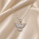 White Gold Phoenix Zirconia Necklace