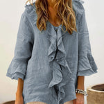 NADINE™ - Chic Bell Sleeve Ruffle Top
